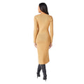 Camel - Back - Principles Womens-Ladies Knitted Ribbed Button Detail Midi Dress