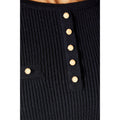 Black - Side - Principles Womens-Ladies Knitted Ribbed Button Detail Midi Dress
