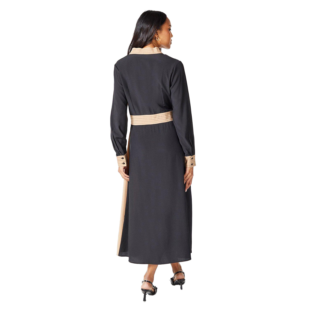 Black - Back - Principles Womens-Ladies Contrast Detail Midi Dress