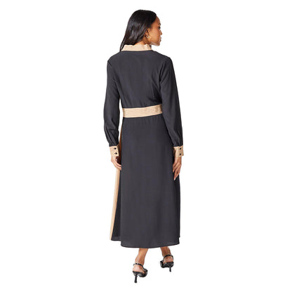 Black - Back - Principles Womens-Ladies Contrast Detail Midi Dress