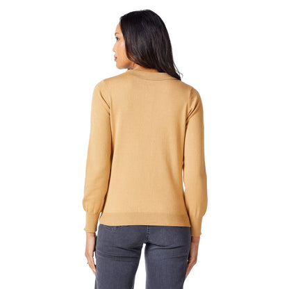 Camel - Back - Principles Womens-Ladies Knitted Collared Top