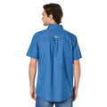Mid Blue - Back - Maine Mens Denim Short-Sleeved Shirt