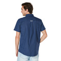 Navy - Back - Maine Mens Dotted Short-Sleeved Shirt