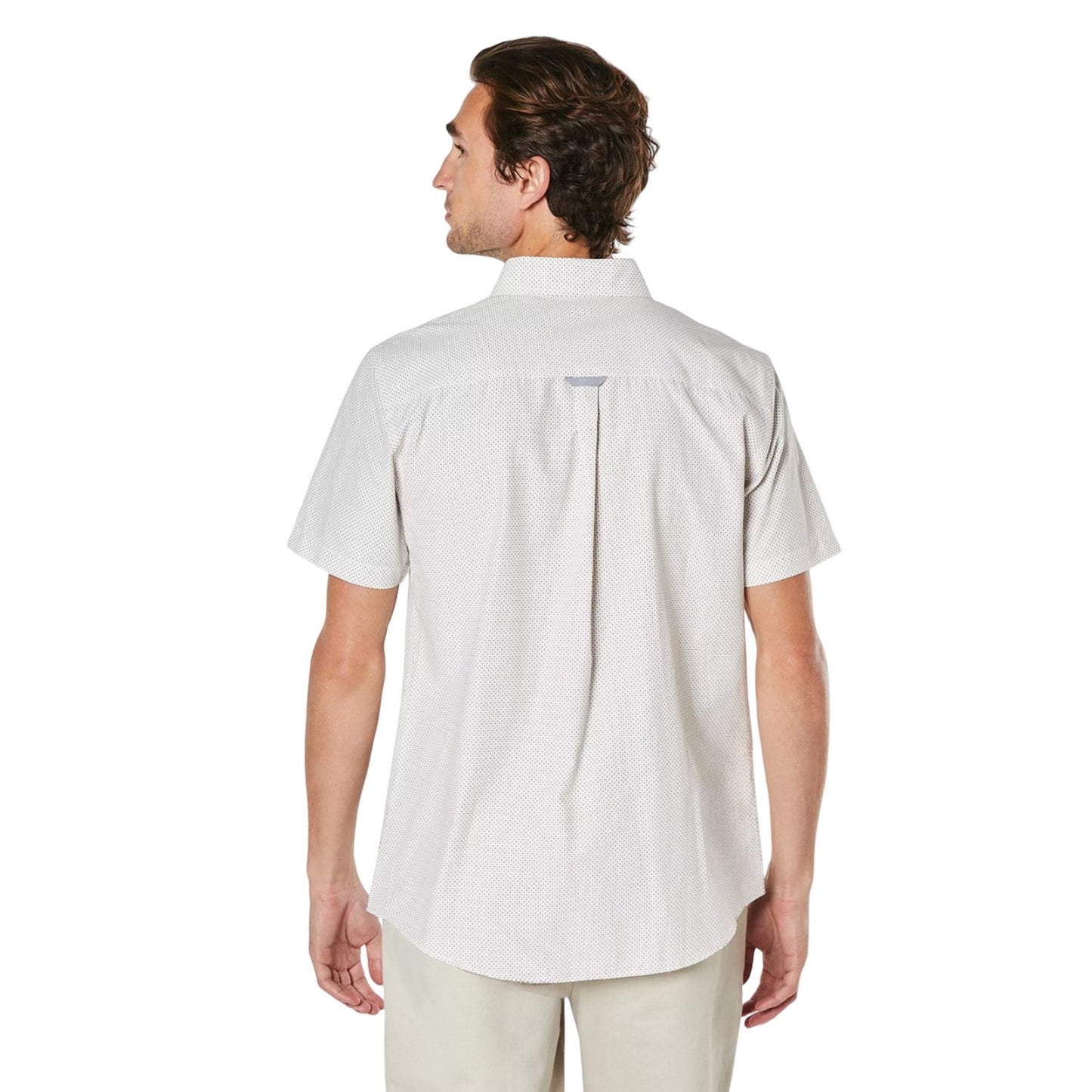 White - Back - Maine Mens Dotted Short-Sleeved Shirt