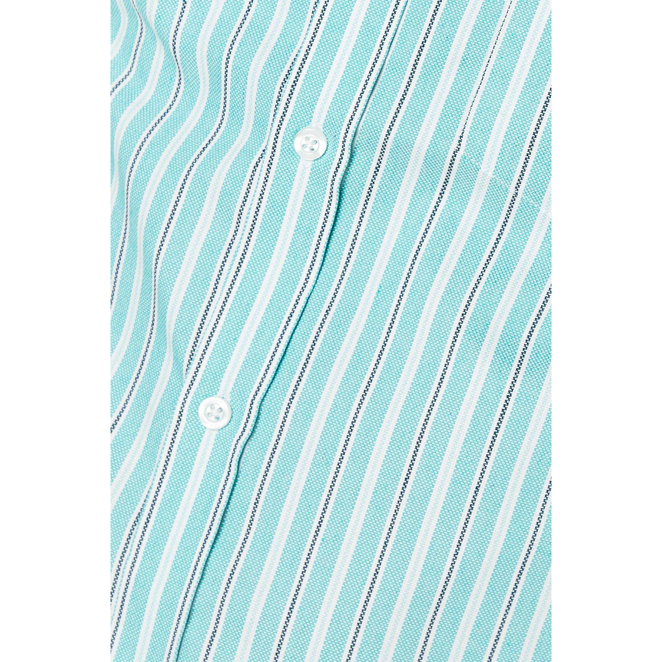 Green - Side - Maine Mens Oxford Multi Stripe Short-Sleeved Shirt