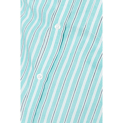 Green - Side - Maine Mens Oxford Multi Stripe Short-Sleeved Shirt