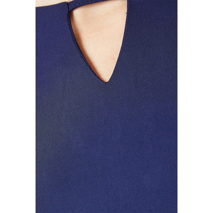 Navy - Side - Principles Womens-Ladies Crepe Stitch Detail Shift Dress