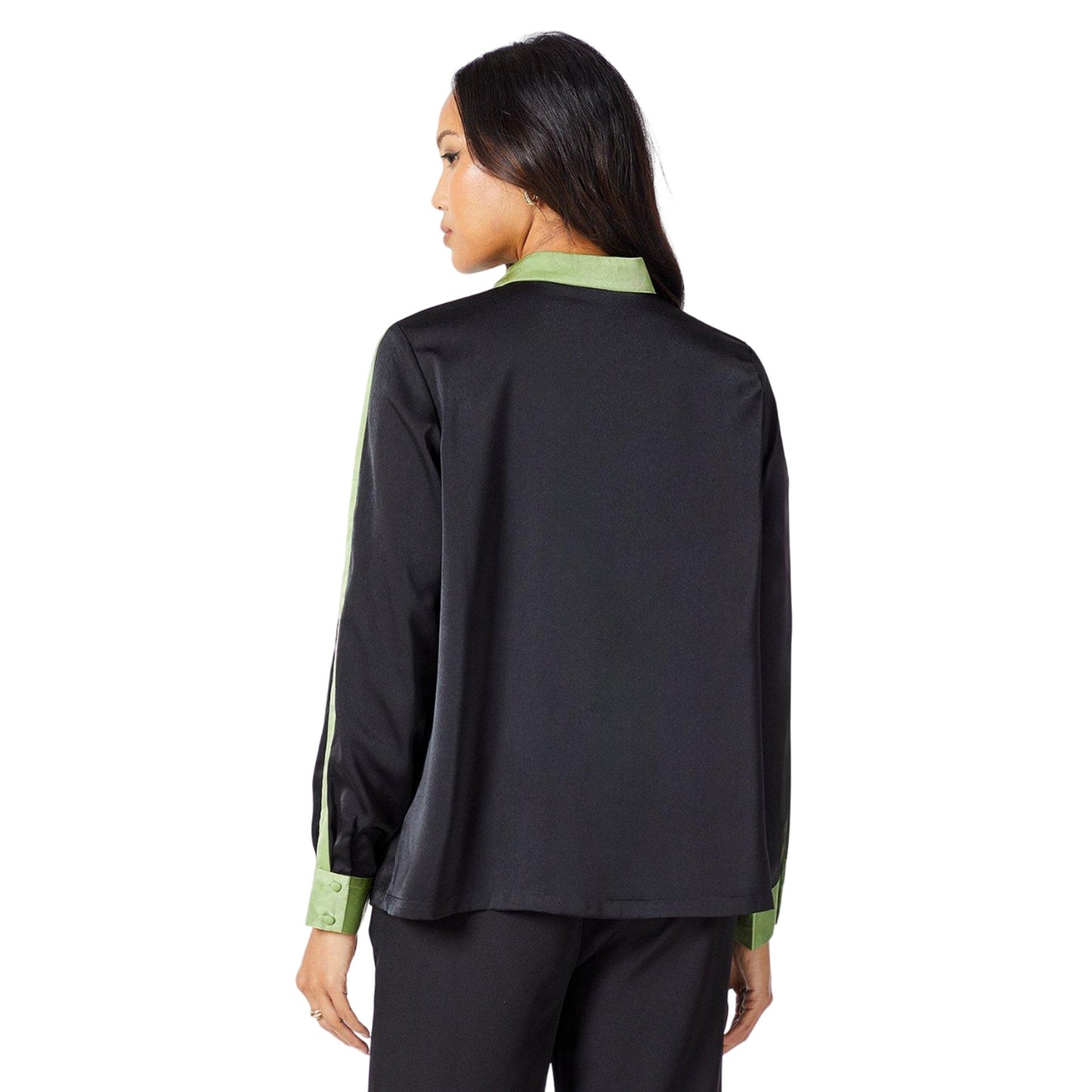Black - Back - Principles Womens-Ladies Contrast Detail Satin Top