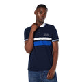 Navy - Front - Maine Mens Chest Stripe Logo Polo Shirt
