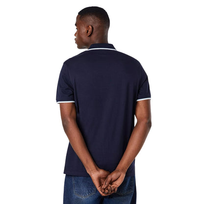 Navy - Back - Maine Mens Split Chest Stripe Polo Shirt
