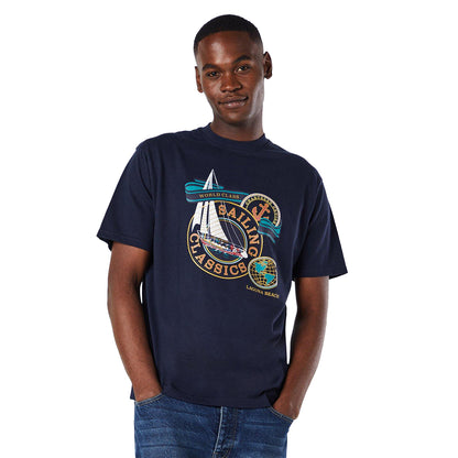 Navy - Front - Maine Mens Sailing Classics Vintage T-Shirt