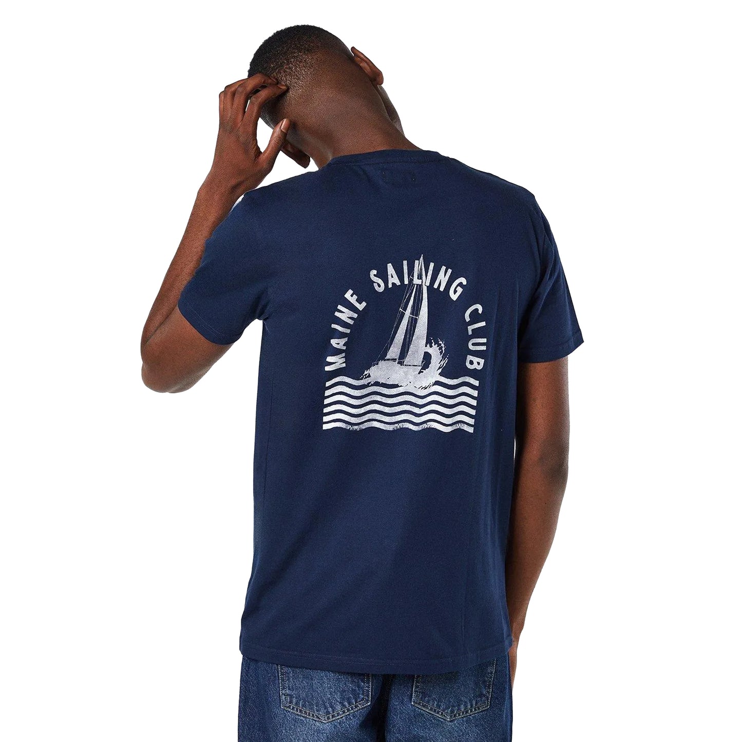 Navy - Back - Maine Mens Sailing Club Printed T-Shirt