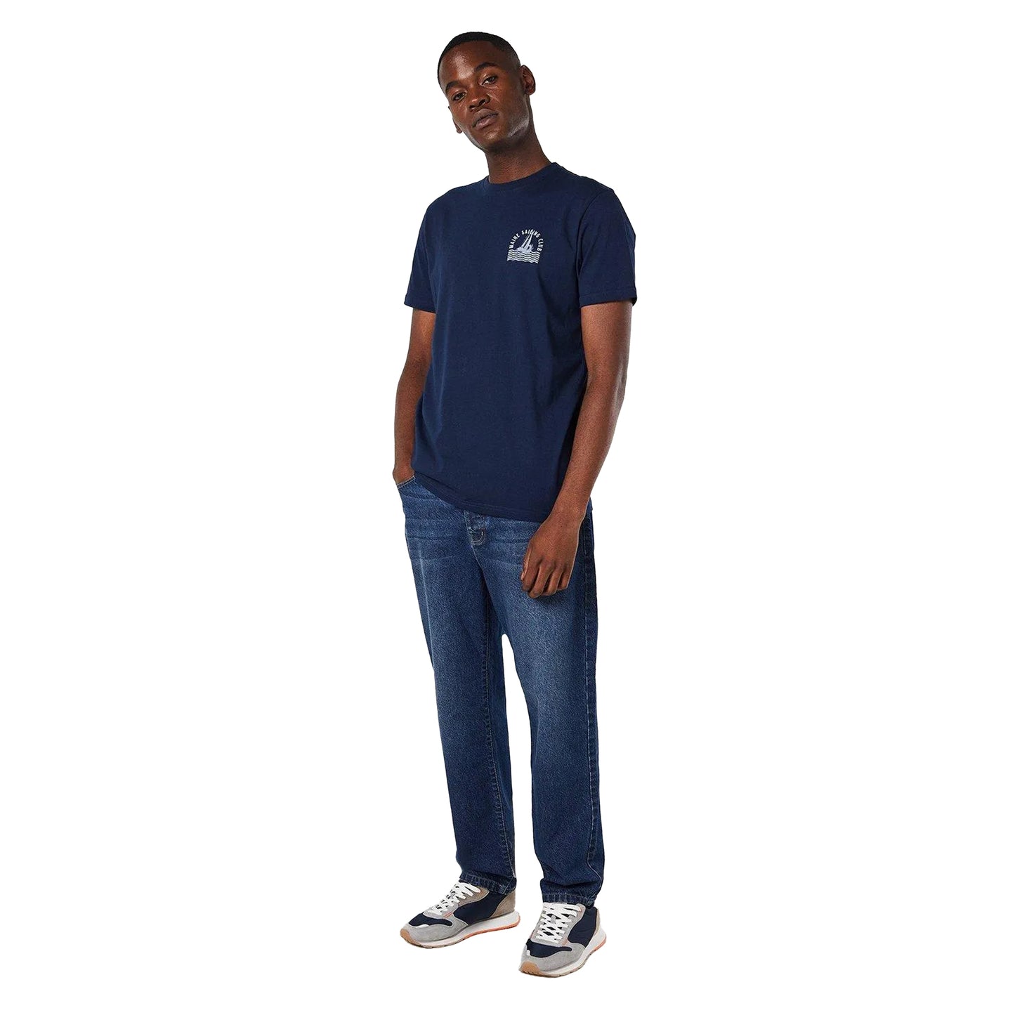 Navy - Side - Maine Mens Sailing Club Printed T-Shirt