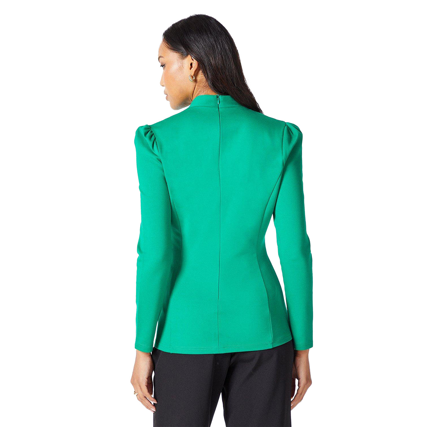 Green - Back - Principles Womens-Ladies Ponte Wrap Top