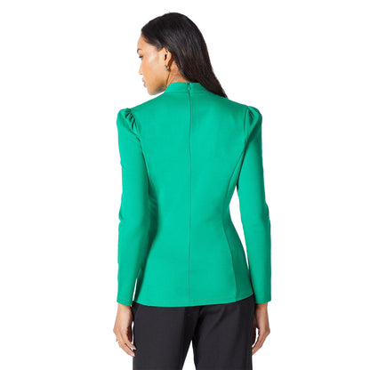Green - Back - Principles Womens-Ladies Ponte Wrap Top