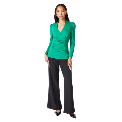 Green - Lifestyle - Principles Womens-Ladies Ponte Wrap Top