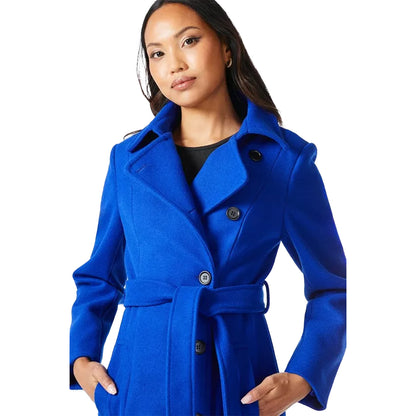 Cobalt - Side - Principles Womens-Ladies Asymmetric Wrap Coat