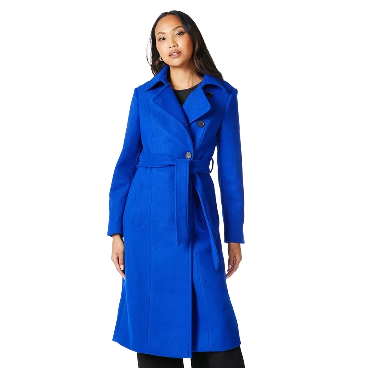 Cobalt - Front - Principles Womens-Ladies Asymmetric Wrap Coat