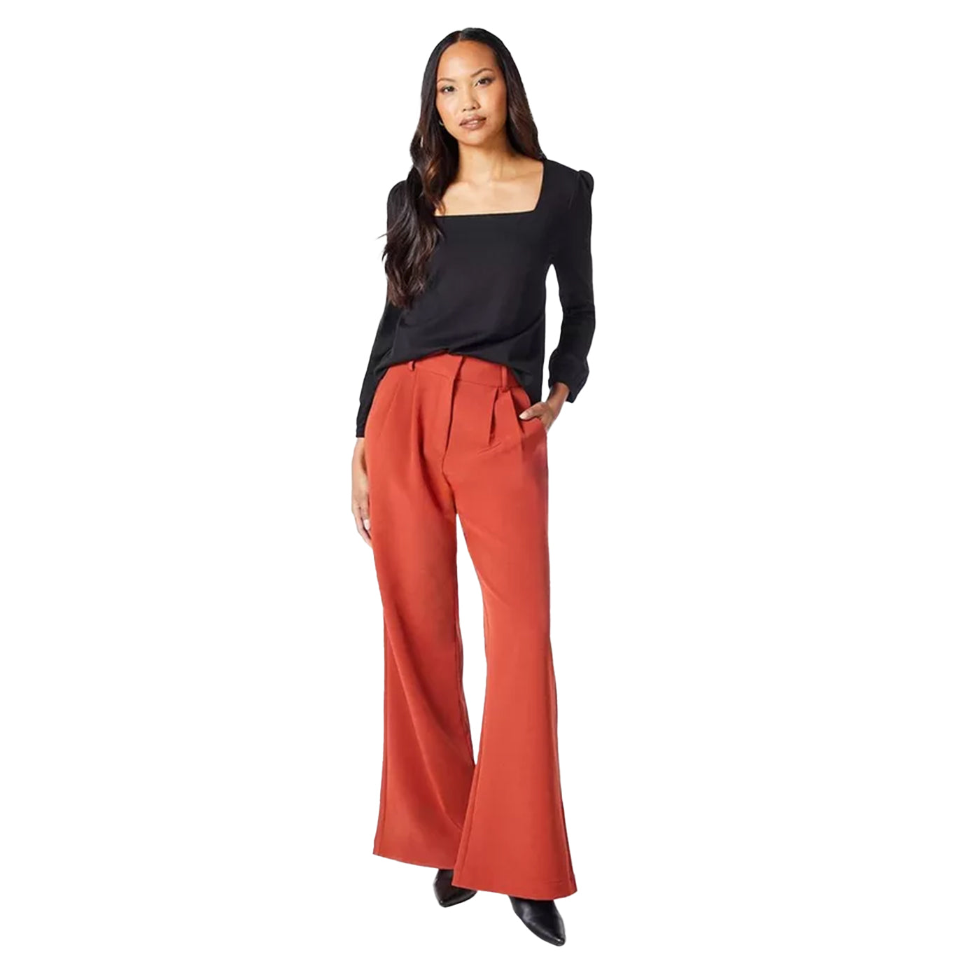 Black - Lifestyle - Principles Womens-Ladies Ponte Zip Detail Top