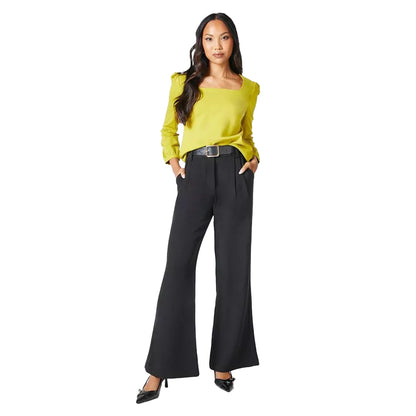 Chartreuse - Lifestyle - Principles Womens-Ladies Ponte Zip Detail Top