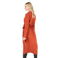 Rust - Back - Principles Womens-Ladies Belt Detail Collared Wrap Dress