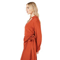 Rust - Side - Principles Womens-Ladies Belt Detail Collared Wrap Dress
