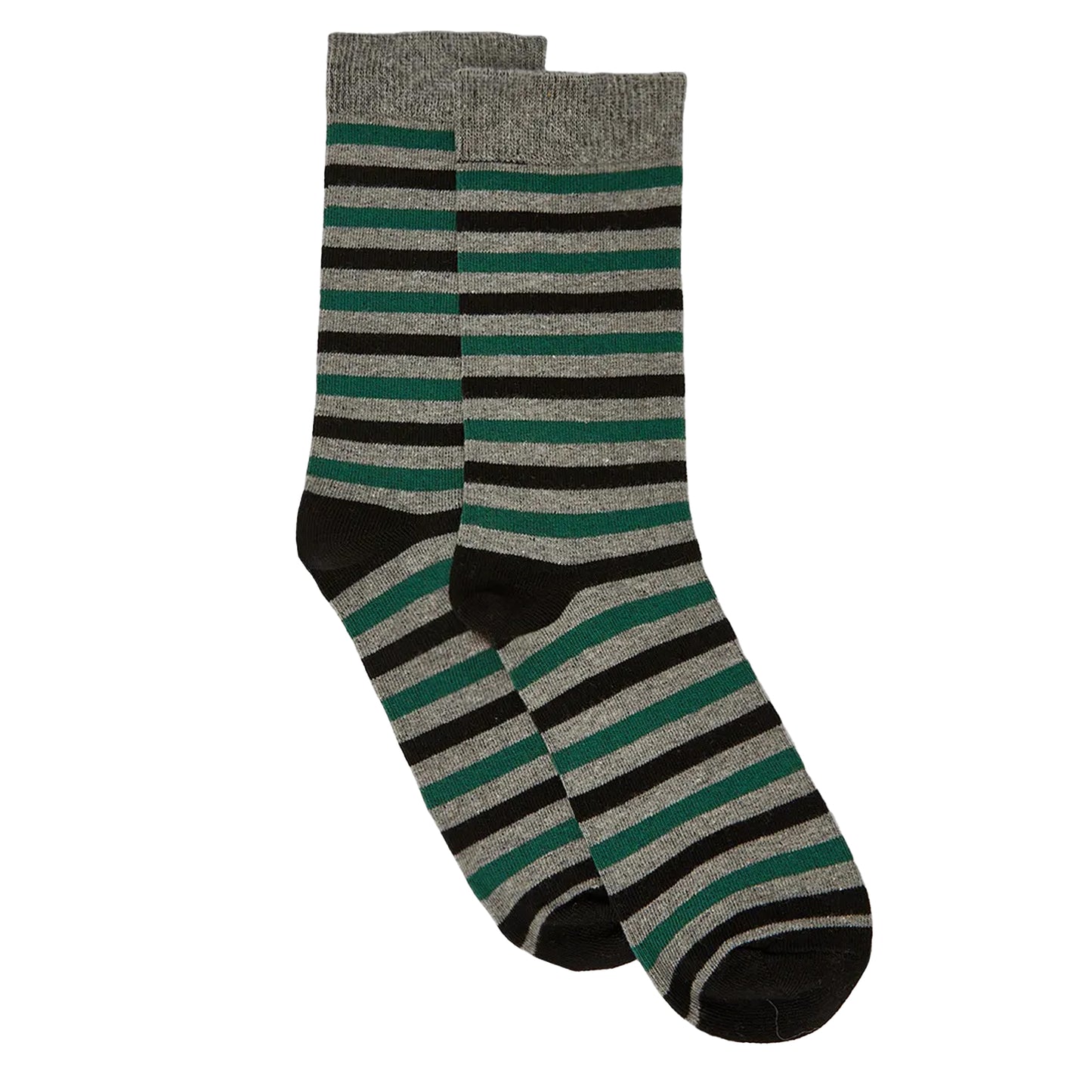 Green - Back - Maine Mens Stripe Socks (Pack of 3)