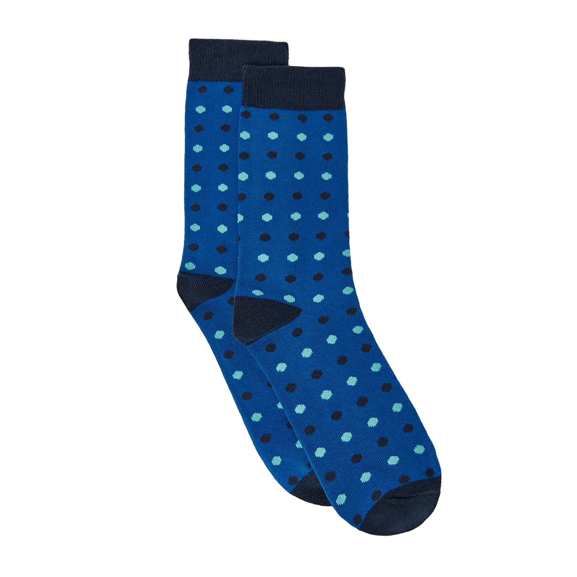 Navy - Back - Maine Mens Spot Plain Socks (Pack of 3)