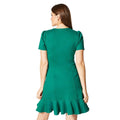 Green - Back - Principles Womens-Ladies Ponte Zip Front Shift Dress