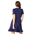 Navy - Back - Principles Womens-Ladies Ponte Zip Front Shift Dress