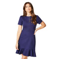 Navy - Side - Principles Womens-Ladies Ponte Zip Front Shift Dress