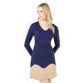 Navy - Side - Principles Womens-Ladies Ponte Contrast Hem Shift Dress