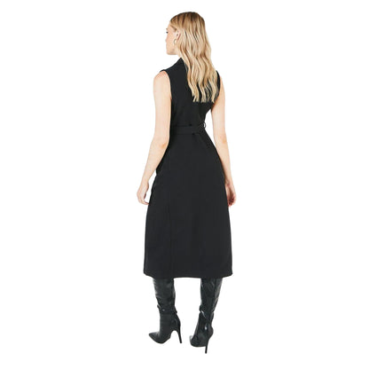 Black - Back - Principles Womens-Ladies Plain Belted Blazer Dress