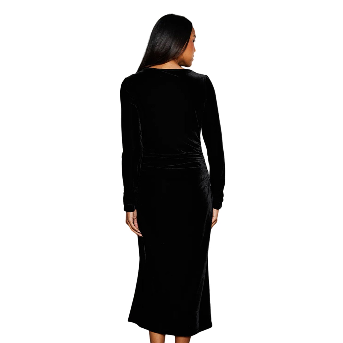 Black - Back - Principles Womens-Ladies Front Knot Midi Dress