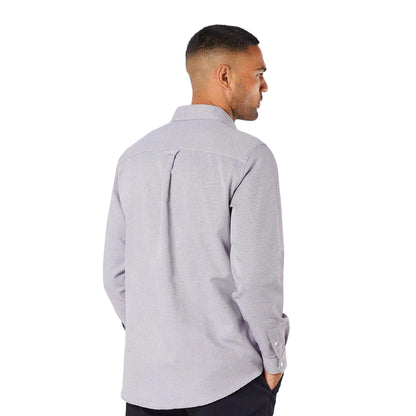 Burgundy - Back - Maine Mens Patterned Long-Sleeved Shirt