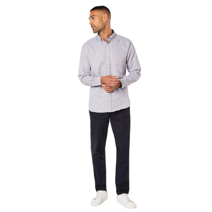 Burgundy - Side - Maine Mens Patterned Long-Sleeved Shirt