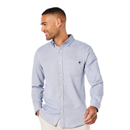 Navy - Front - Maine Mens Patterned Long-Sleeved Shirt