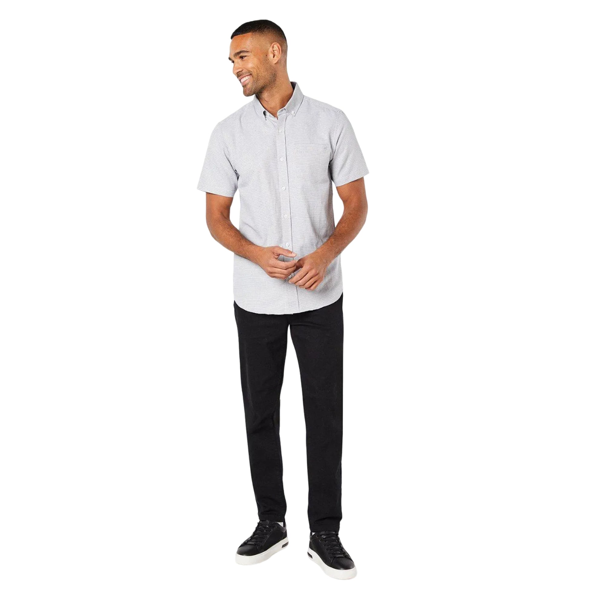 Neutral - Side - Maine Mens Patterned Short-Sleeved Shirt