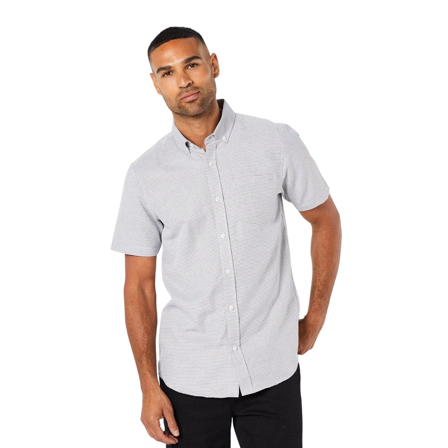 Neutral - Front - Maine Mens Patterned Short-Sleeved Shirt