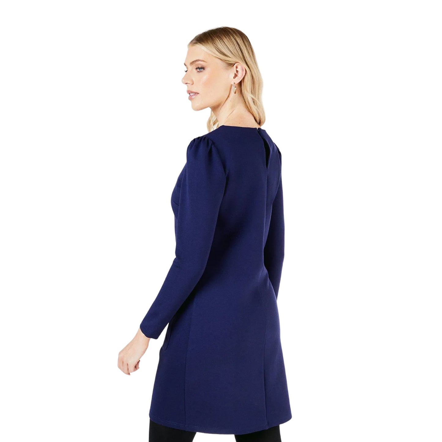 Navy - Back - Principles Womens-Ladies Ponte Pocket Detail Shift Dress