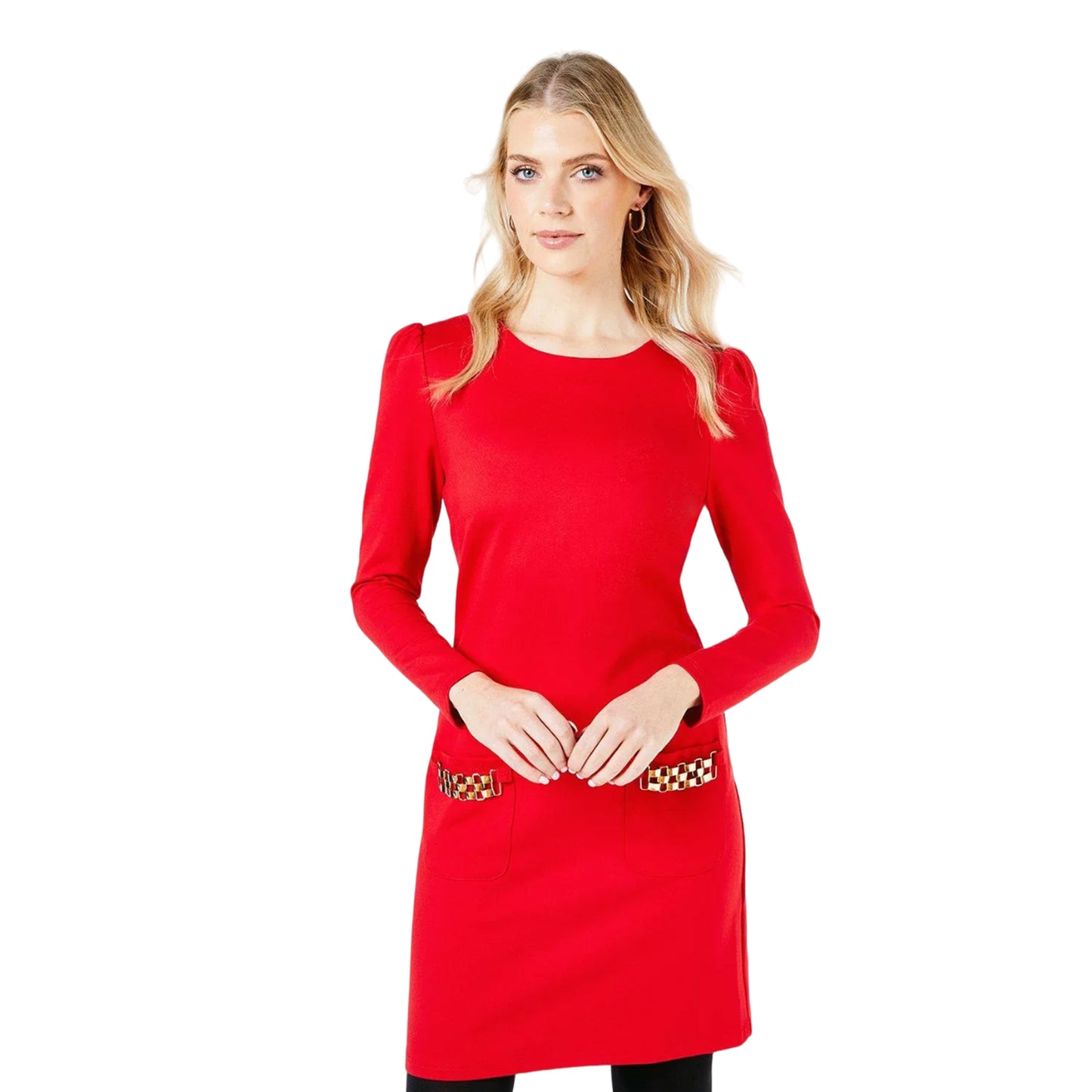 Red - Front - Principles Womens-Ladies Ponte Pocket Detail Shift Dress