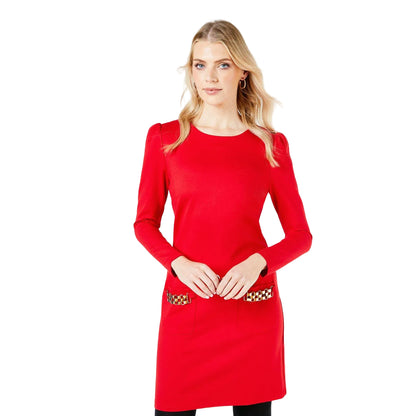 Red - Front - Principles Womens-Ladies Ponte Pocket Detail Shift Dress