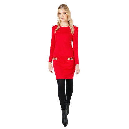 Red - Side - Principles Womens-Ladies Ponte Pocket Detail Shift Dress