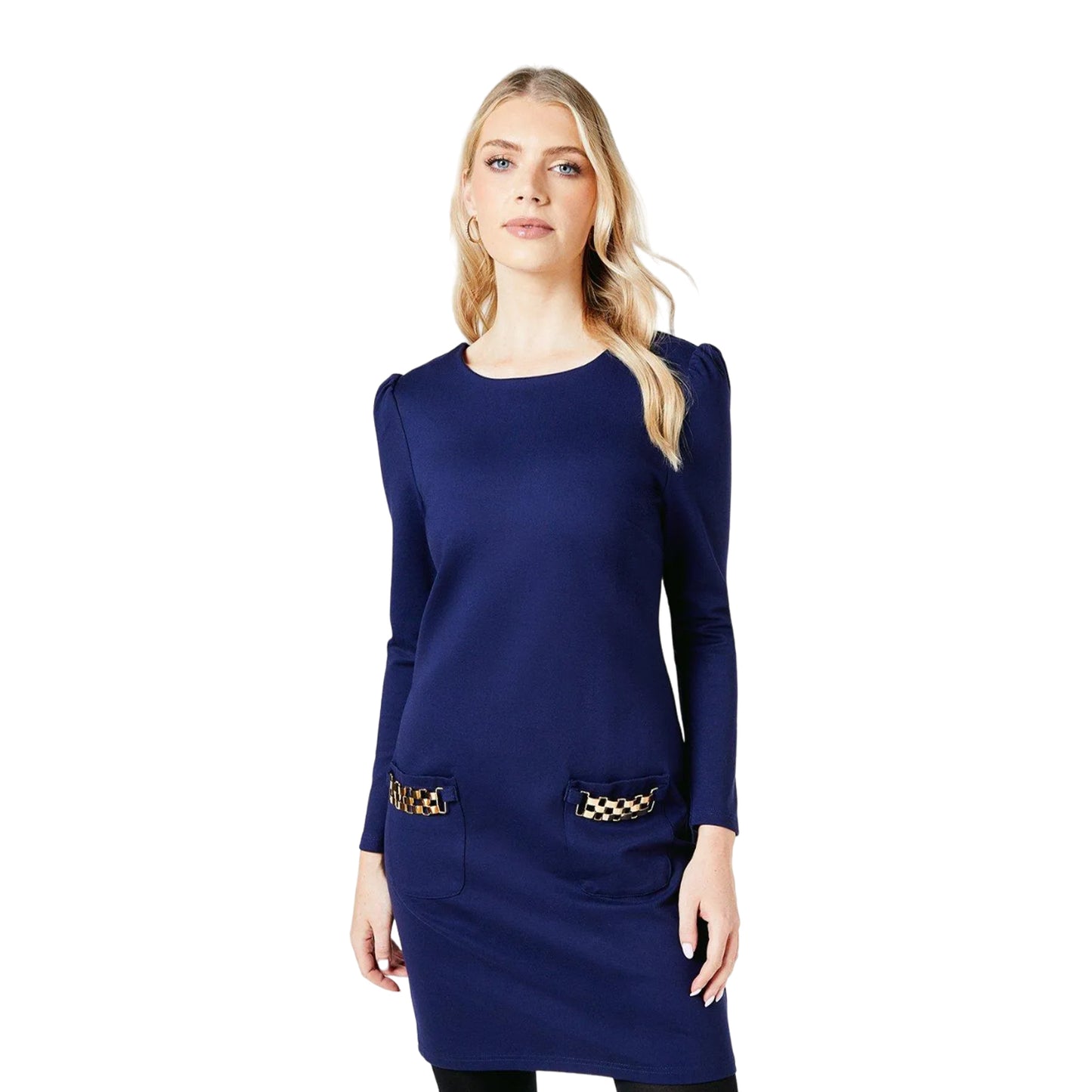 Navy - Front - Principles Womens-Ladies Ponte Pocket Detail Shift Dress