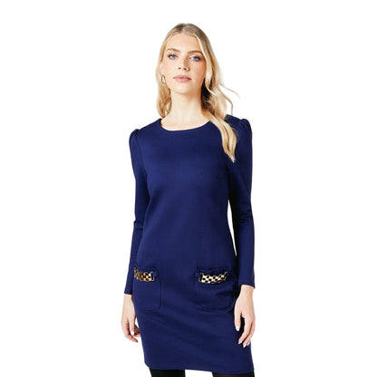 Navy - Front - Principles Womens-Ladies Ponte Pocket Detail Shift Dress
