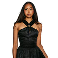 Black - Side - Principles Womens-Ladies Metallic Halter Neck Midi Dress