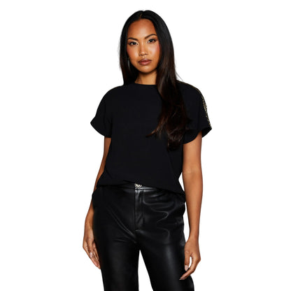 Gold - Front - Principles Womens-Ladies Sequin Insert T-Shirt