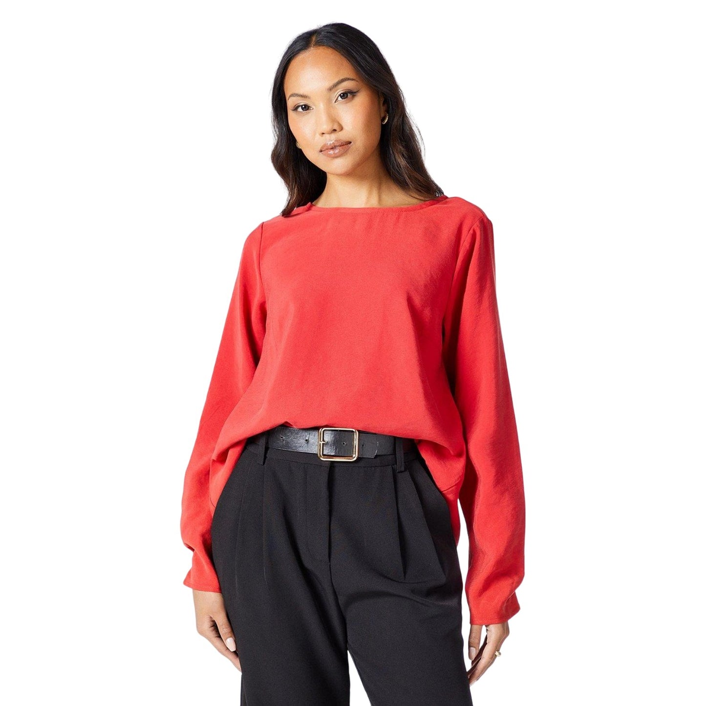 Red - Front - Principles Womens-Ladies Plain Sleeve Detail Top