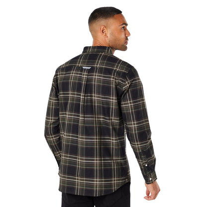 Black - Back - Maine Mens Matrix Check Long-Sleeved Shirt