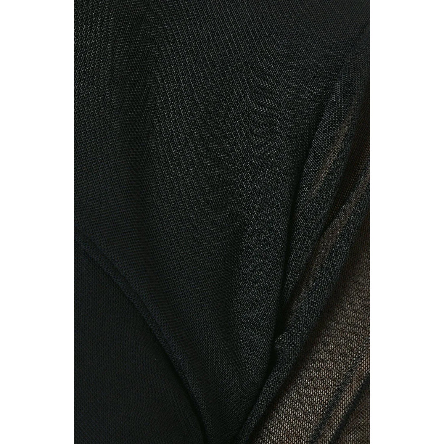 Black - Side - Principles Womens-Ladies Mesh Twist Neck Top